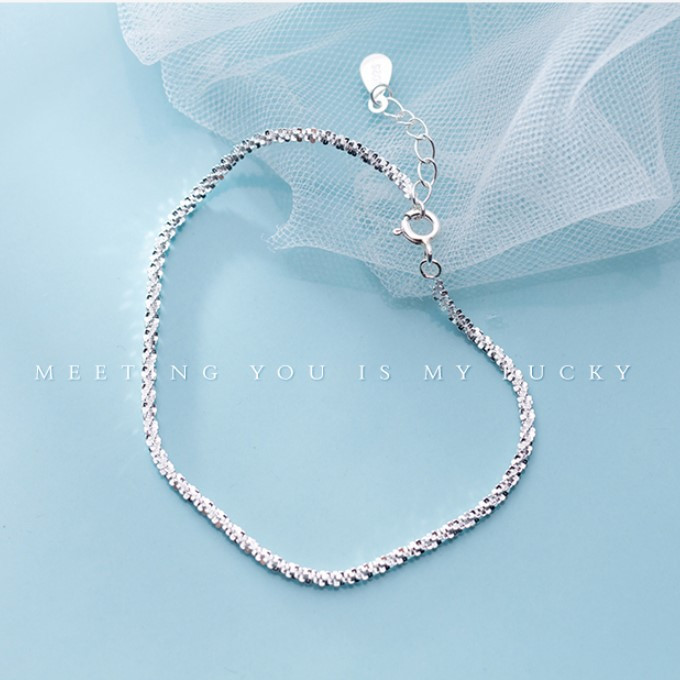 Lắc Tay Nữ - Lắc Tay Bạc Nữ S925 Lấp Lánh - LTBN02 + Tặng Hộp Đựng Lắc + Tặng Khăn Lau Bạc