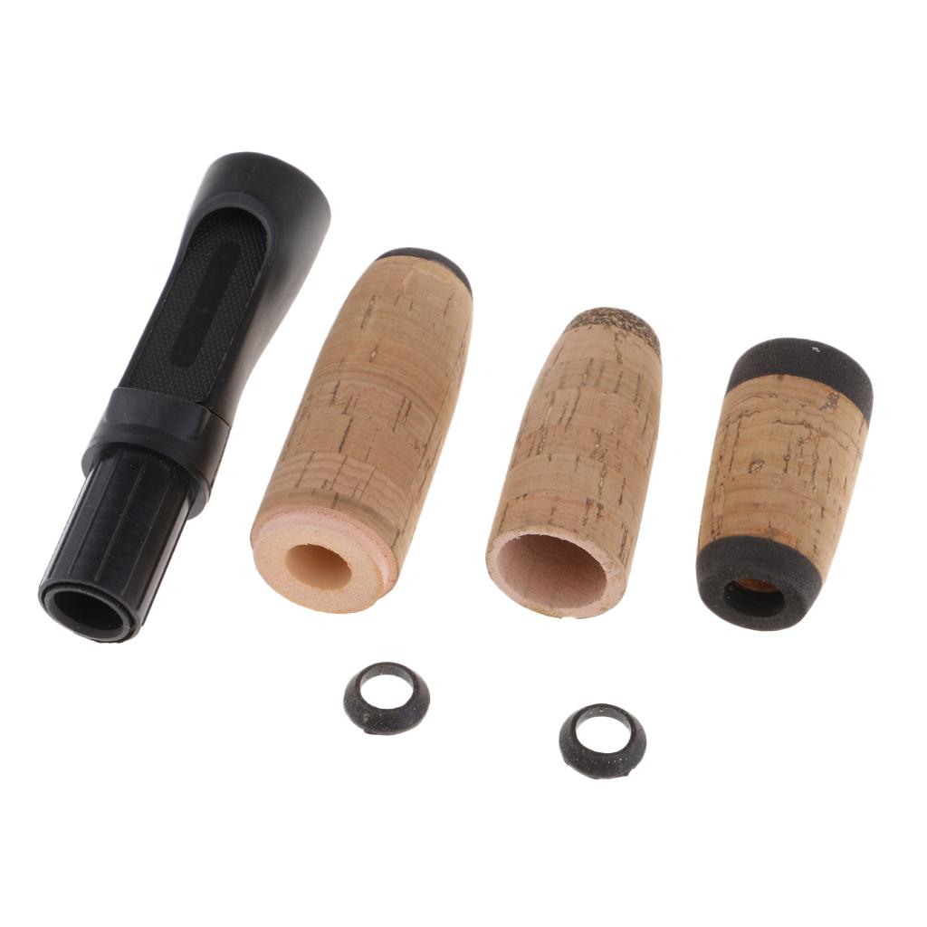 Lightweight Spinning Fishing Rod Handle Kit Soft Composite Cork Handle Grip with Plastic Reel Seat