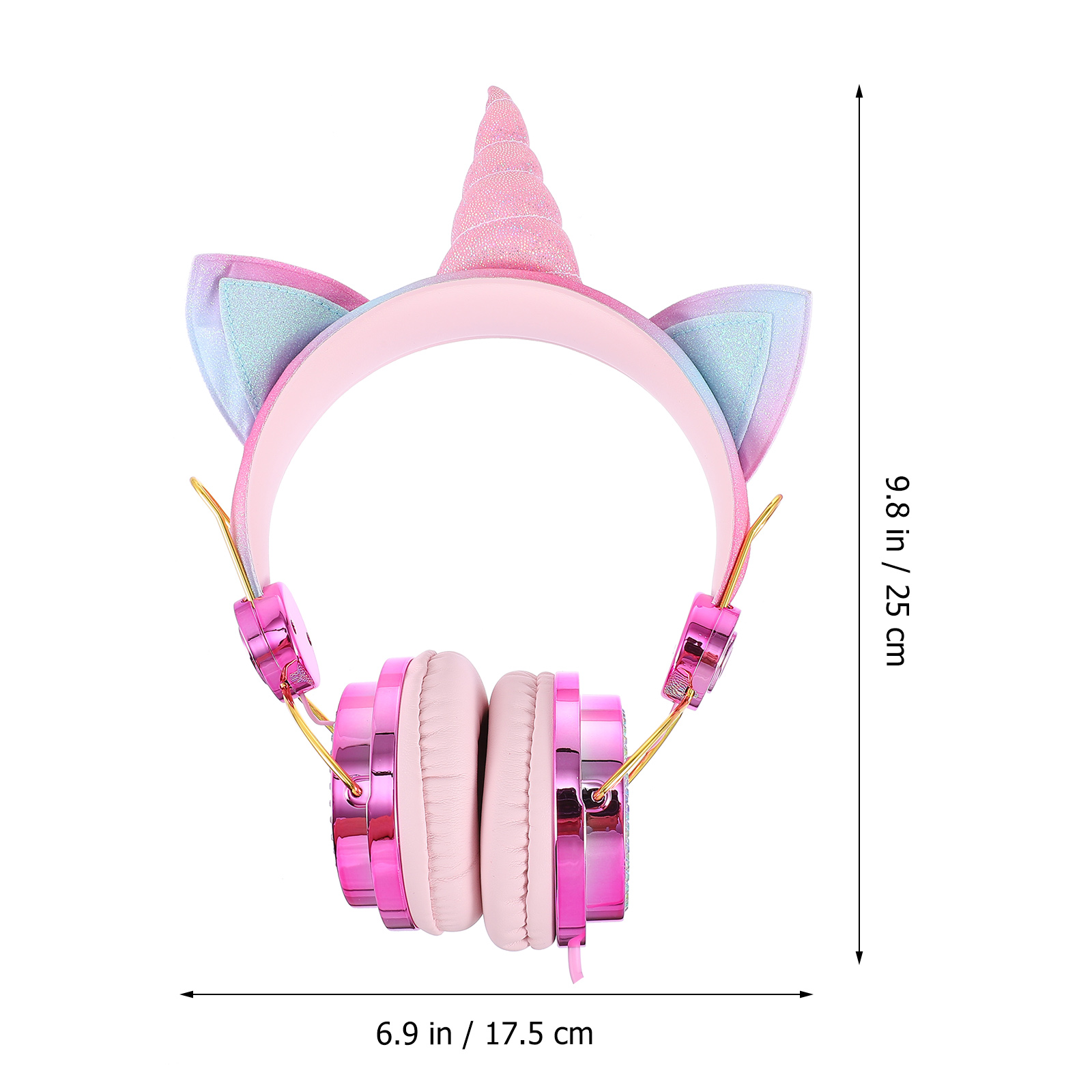 Chơi Game Có Dây Tai Nghe Sừng Mèo Hình Dạng Tai Có Dây 3.5Mm Headphone Máy Tính