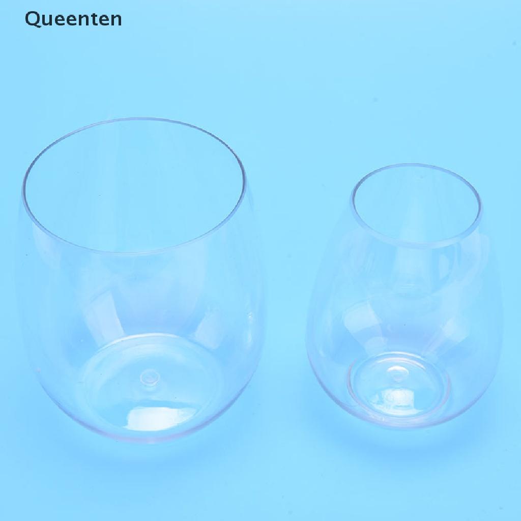 Queenten 4pc/Set Shatterproof Wine Glass Unbreakable PET Red Wine Tumbler Glasses Cups QT