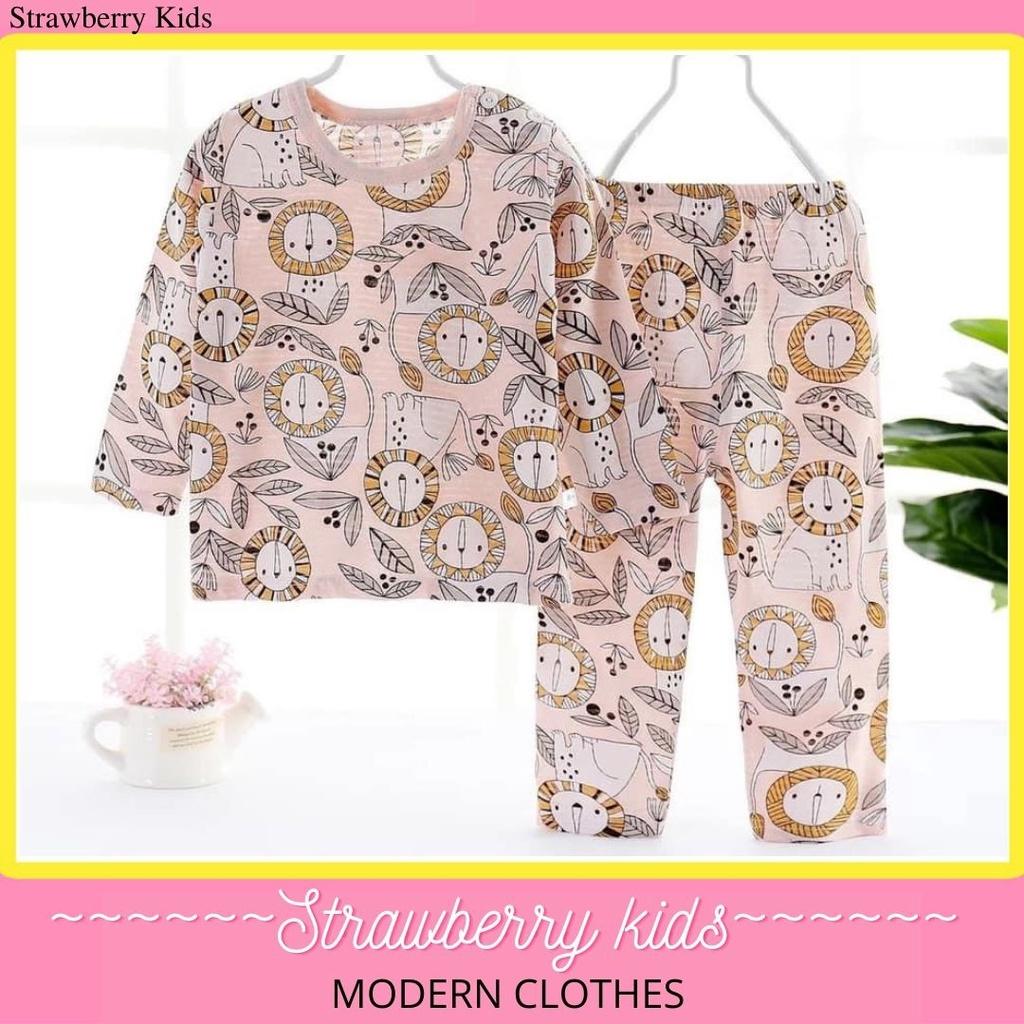 Bộ Dài Tay Cho Bé Gái Từ 10-25kg Cotton Tre Quảng Châu Loại 1