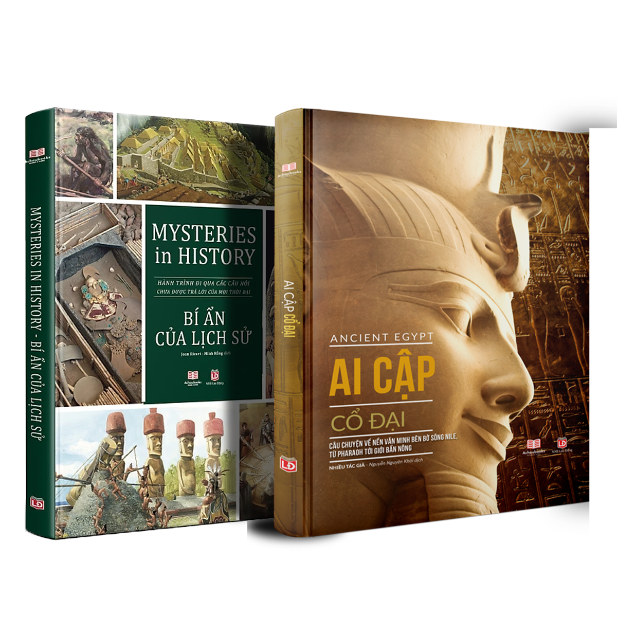 Combo sách Ai cập cổ đại và sách Bí ẩn của lịch sử ( bộ 2 cuốn ) - Tổng hợp kiến thức bách khoa về địa lý và lịch sử - Á Châu Books, Bìa cứng in màu
