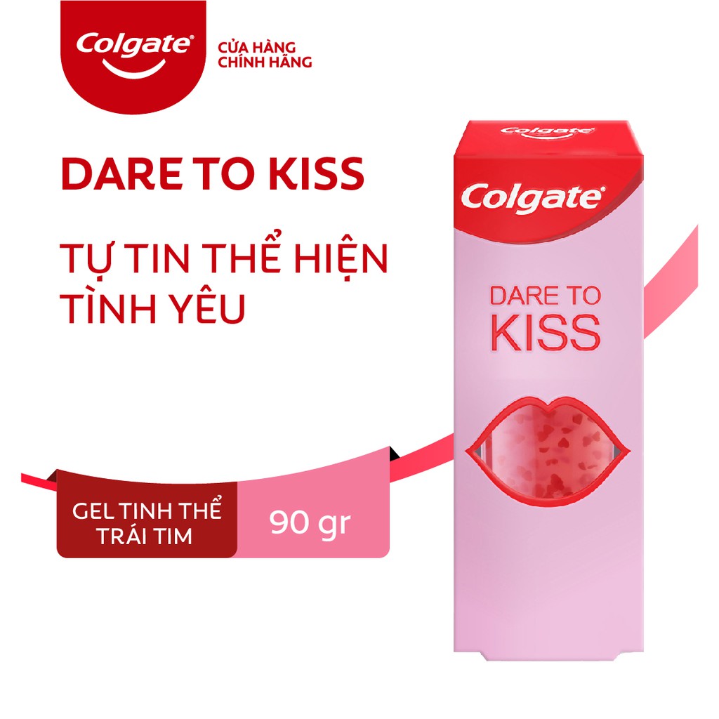 Kem đánh răng Colgate Dare to Kiss với gel tinh thể trái tim 90g/tuýp