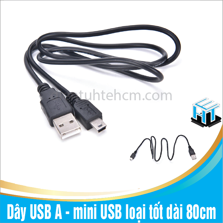 Dây USB A - mini USB loại tốt dài 80cm