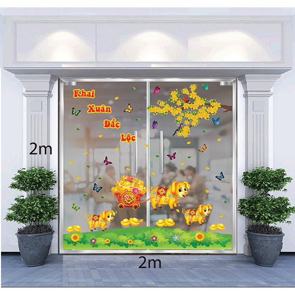 Decal Dán Tường Trang Trí Tết Xuân Combo Số 34