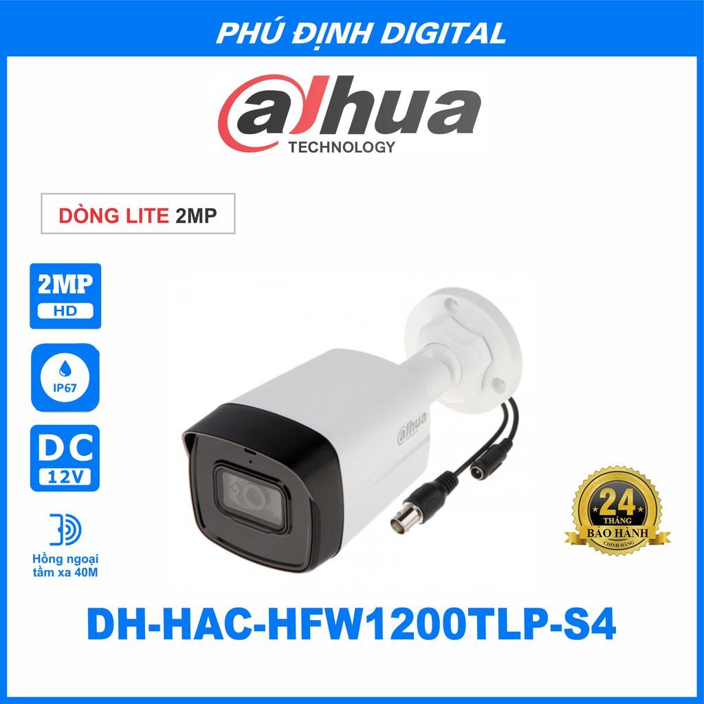 Camera HDCVI 2MP 40m hồng ngoại Dahua mã DH-HAC-HFW1200TLP-S4 - Hàng Chính Hãng