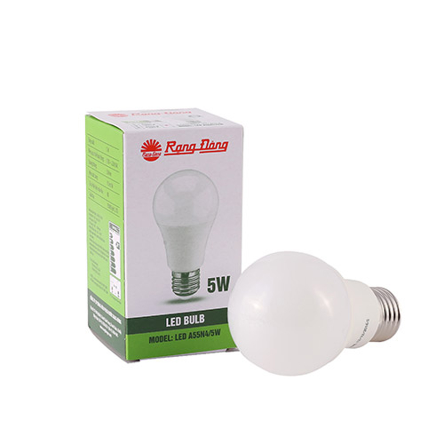 06 bóng đèn led bulb 5W ánh sáng vàng Rạng Đông