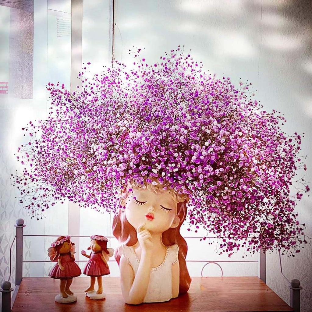 Lọ hoa cô gái Sirley Asaka - Butterfly Girl - Bình hoa cô gái decor phong cách hiện đại - Tượng điêu khắc gốm sứ