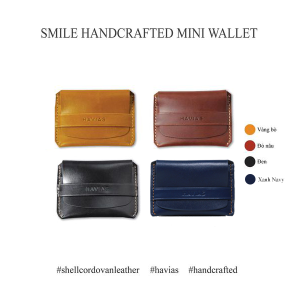 Ví da Mini Handcrafted Smile Wallet