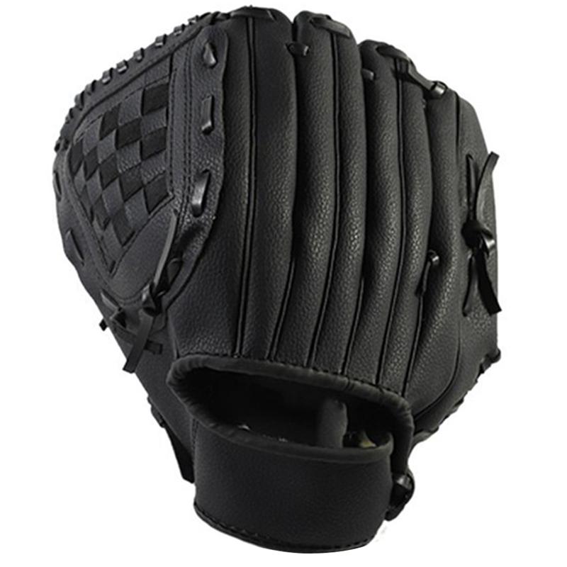 Găng tay bóng chày thể thao 2 màu Bóng mềm Tay phải cho tàu hỏa dành cho người lớn Color: 10.5inch black