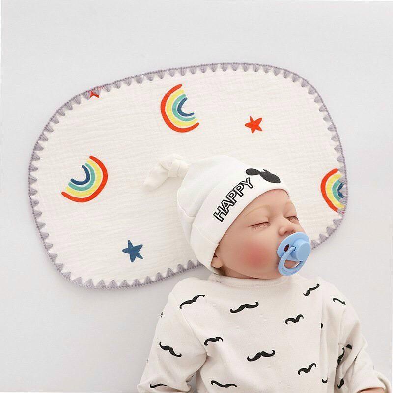Gối xô in hình nhăn 10 lớp cho trẻ sơ sinh