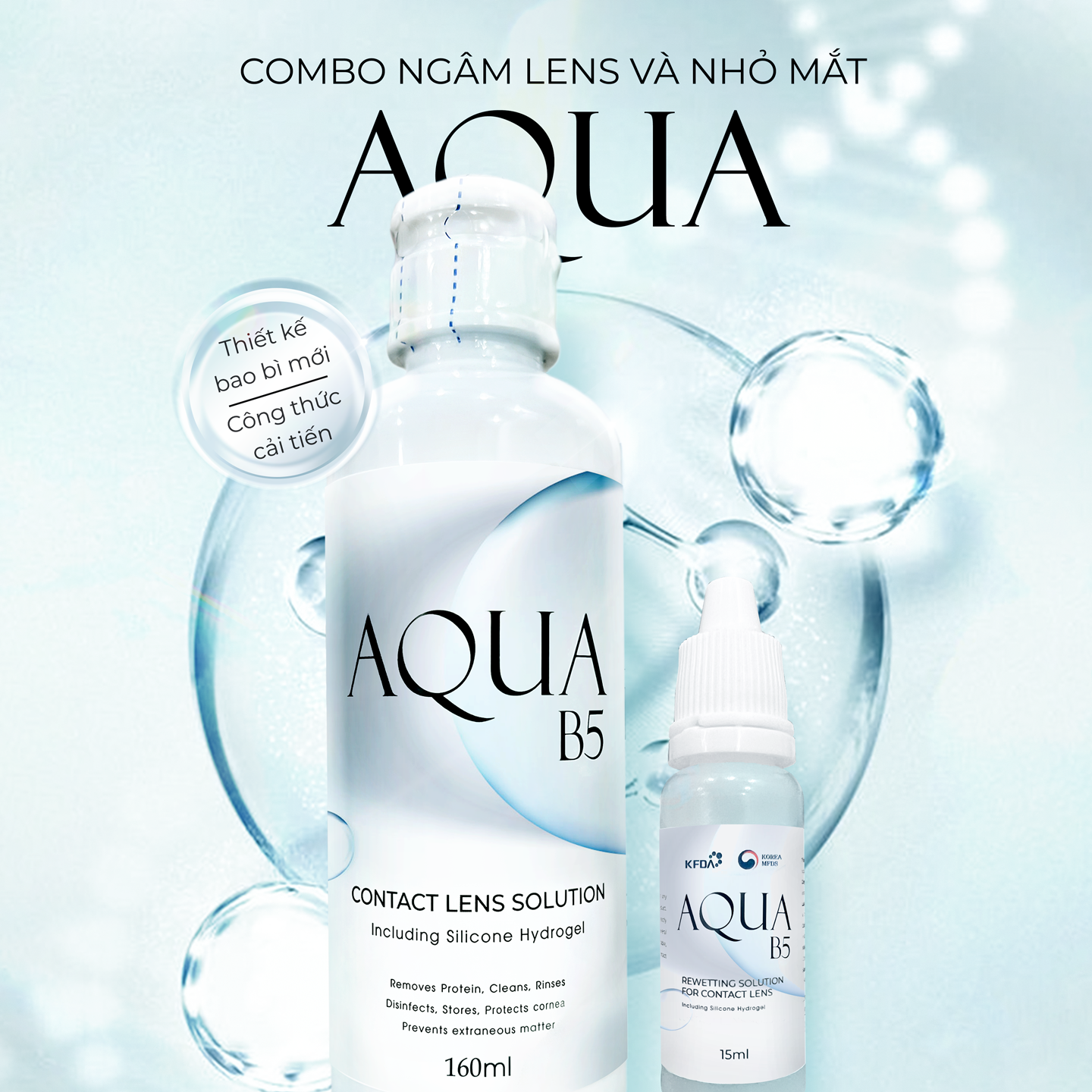 Nước ngâm lens Angel Eyes Aqua B5 dung tích 150ml và 360ml