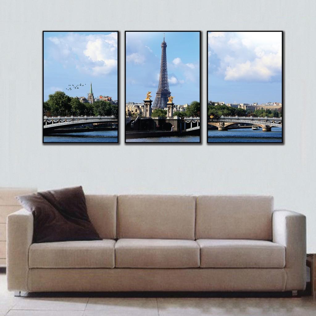 Bộ 3 Tranh Gỗ MDF treo tường, phong cách Châu Âu, tranh phòng ngủ, tranh phòng khách đẹp - Tặng kèm đinh đa năng