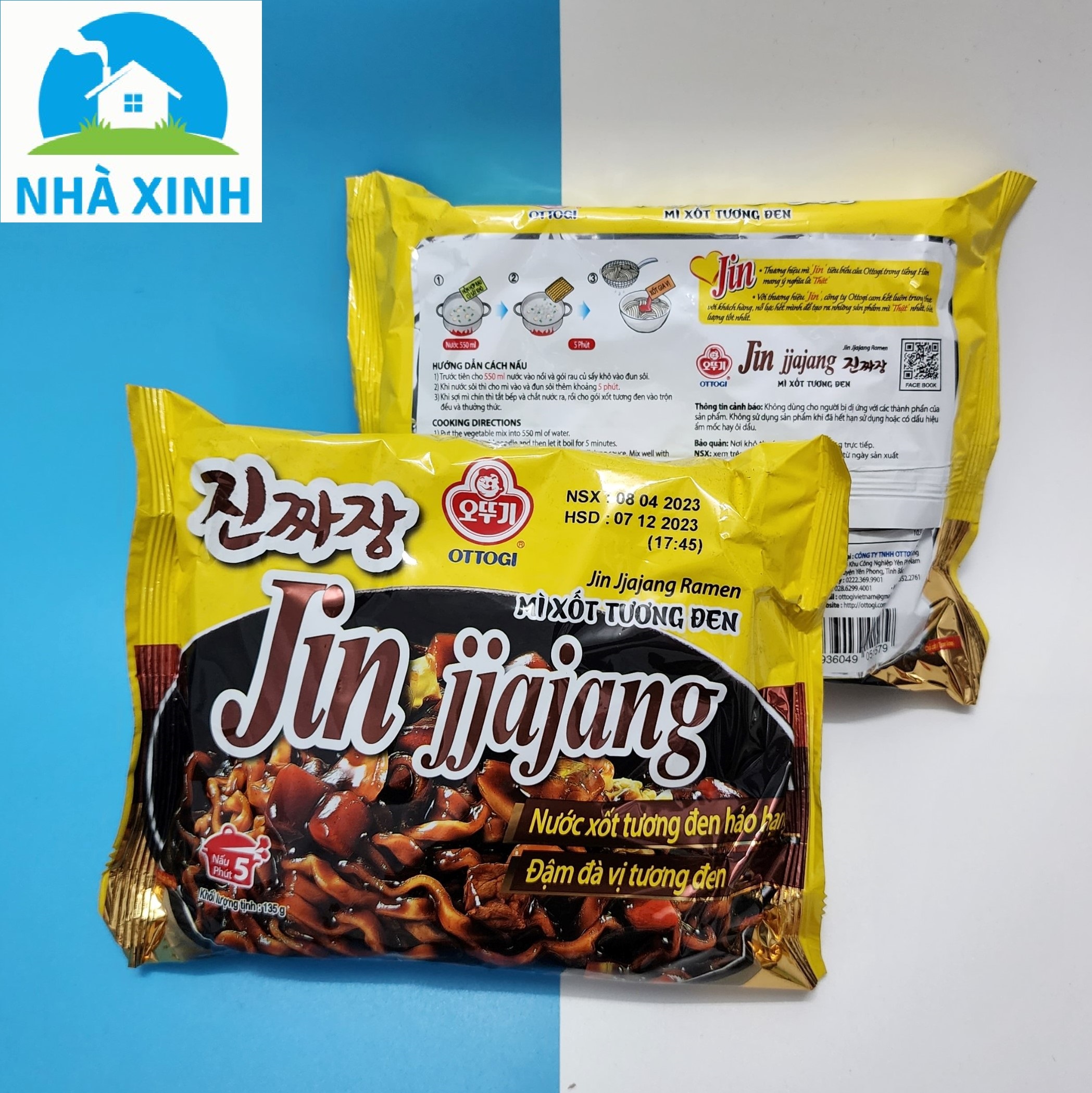 Combo 5 gói - Mì xốt tương đen Ottogi 135g (VN)