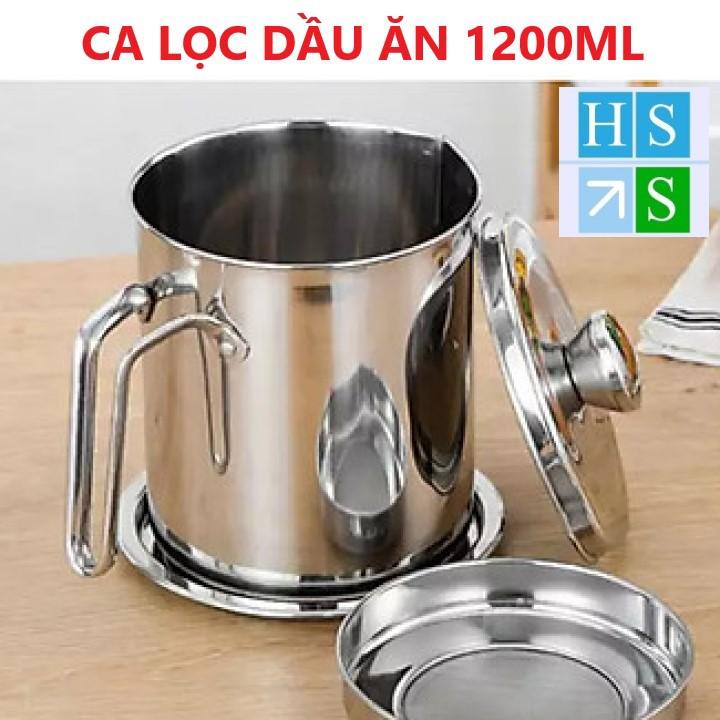 (Hàng loại 1) CA LỌC DẦU ăn INOX 304 (1200ml ) có lưới lọc cặn tiện lợi hàng cao cấp dầy dặn không gỉ sét