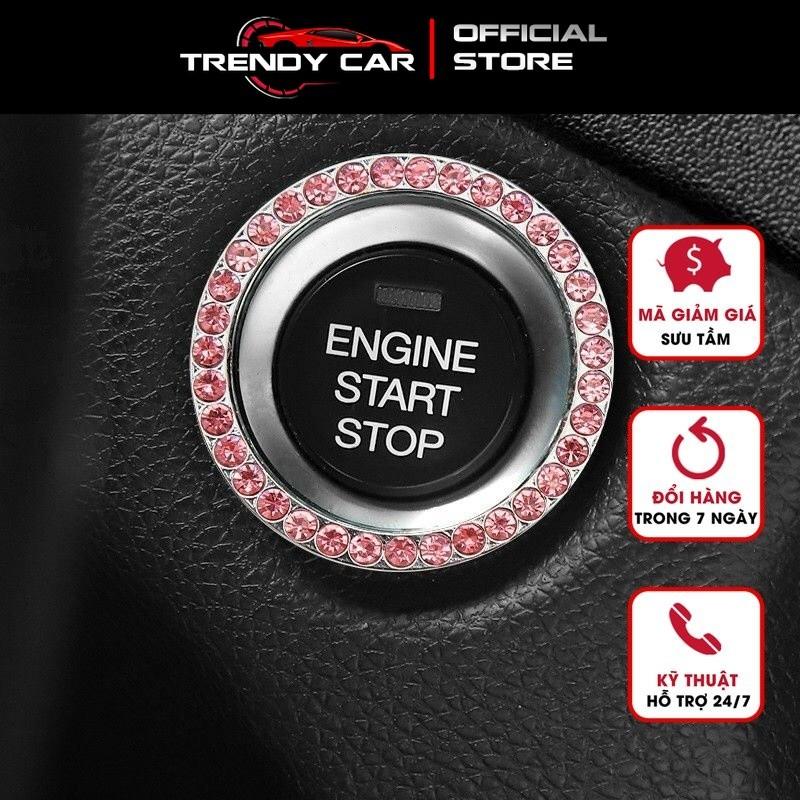 Vòng đá trang trí đính đá nút START STOP cho xe hơi logo sang trọng bắt mắt