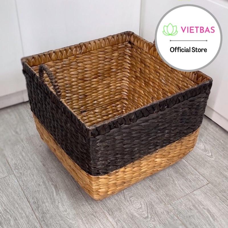Giỏ luc bình đựng đồ VIETBAS hình thang có quai MAU7