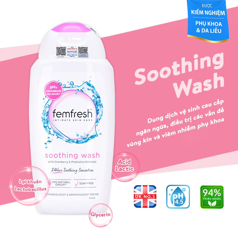 COMBO Dung Dịch Vệ Sinh Phụ Nữ Femfresh Soothing Wash + Femfresh Daily Intimate Wash 250ml