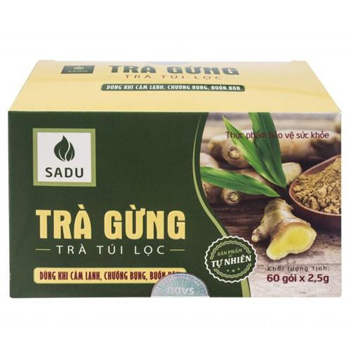 Trà Gừng Sadu Hỗ trợ giảm ho, làm ấm cơ thể (60 túi lọc) hộp 250gr