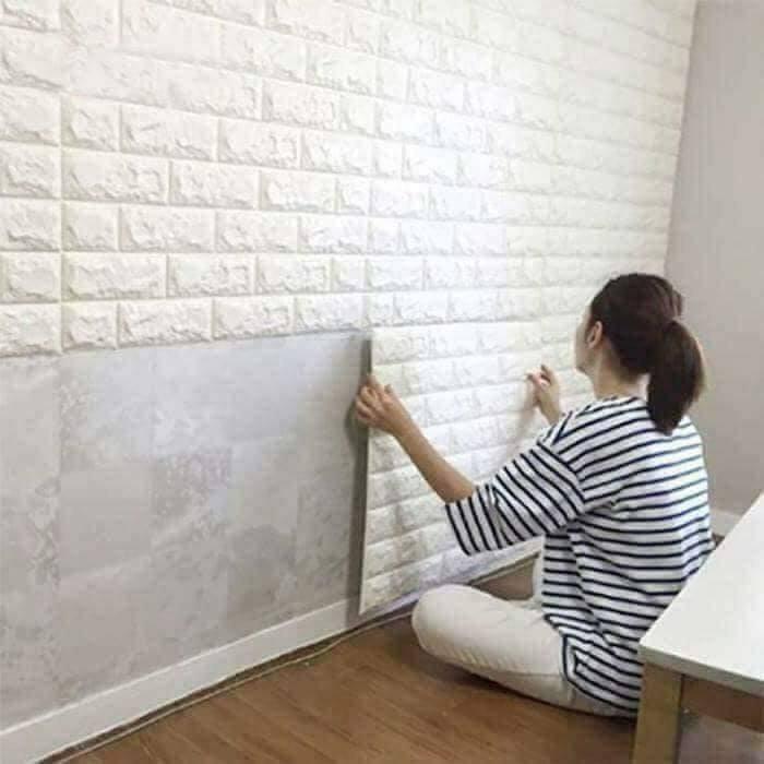 ️️CỰC ĐẸP️️COMBO 5 MIẾNG XỐP GIẢ GẠCH DÁN TƯỜNG 3D ️