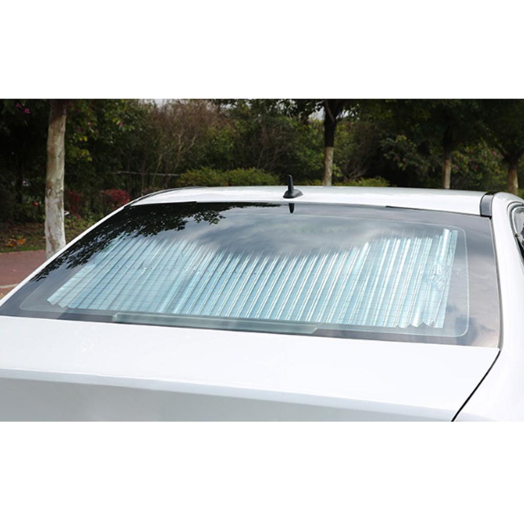 Pack of 2 18x55.12x0.47'' Car Sun Insulation Curtain UV Protection Retractable Shield Covers to Provide Cool in Summer
