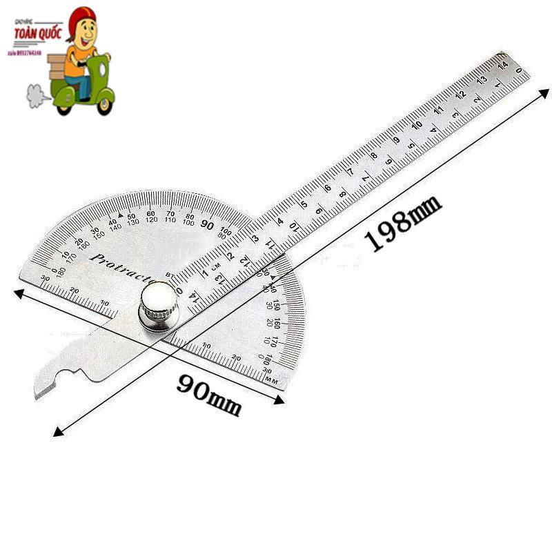 Thước đo góc ️️ thước đo độ 180 độ bằng thép không gỉ - thước ke góc