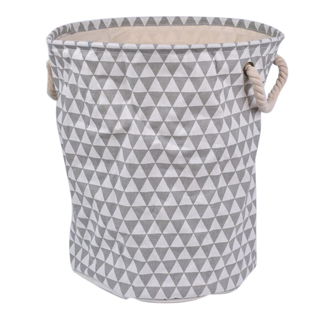 Linen Cotton Laundry Basket Clothes Storage Hamper Toy Bucket Organizer