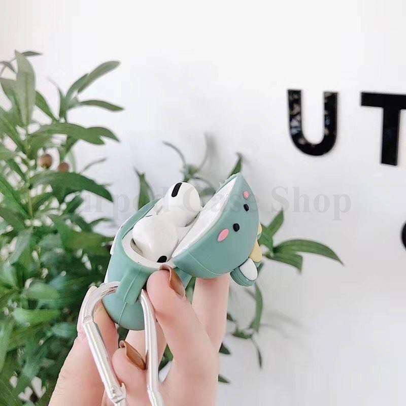 Bao Case Ốp dành cho airpod pro khủng long bờm vàng silicon 3D cao cấp