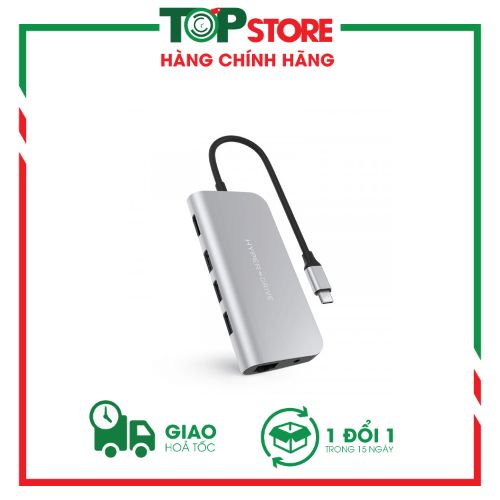 Cổng chuyển HyperDrive Power 9-in-1 USB-C Hub cho iPhone, Macbook, Ultrabook, USB-C Devices - HD30F -  Hàng Chính Hãng