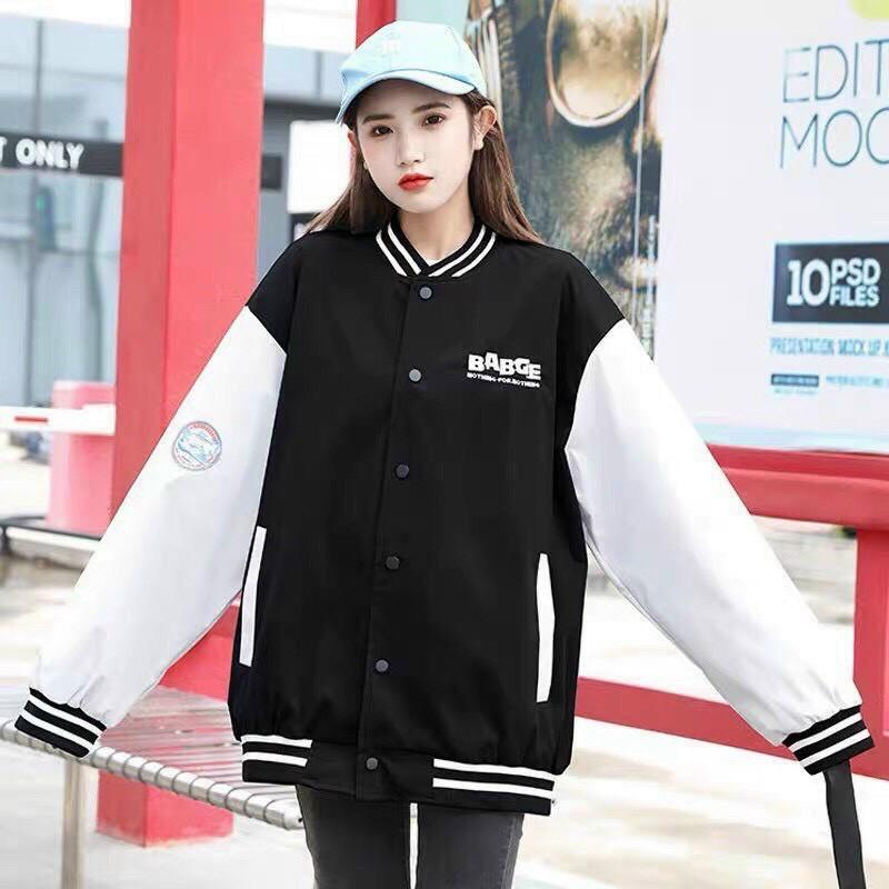 Áo khoác dù bomber nam nữ thêu chữ badge bao đẹp,bao chất