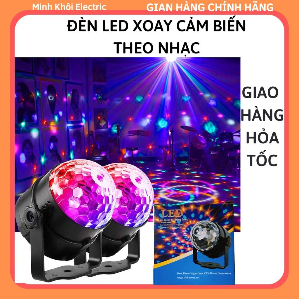 Đèn Led Xoay 7 Màu Pha Lê Trang Trí Karaoke, Sân Khấu, đèn nháy quẩy vũ trường