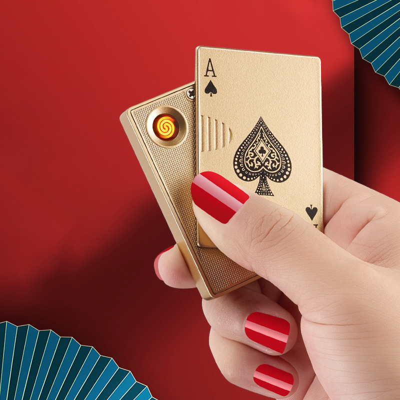 Bật Lửa Điện Hình Lá Bài – Sạc Điện