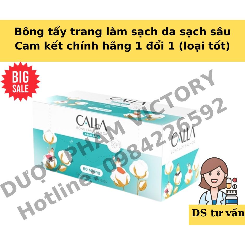 Bông tẩy trang làm sạch da Calla Sạch Sâu (80 miếng/hộp