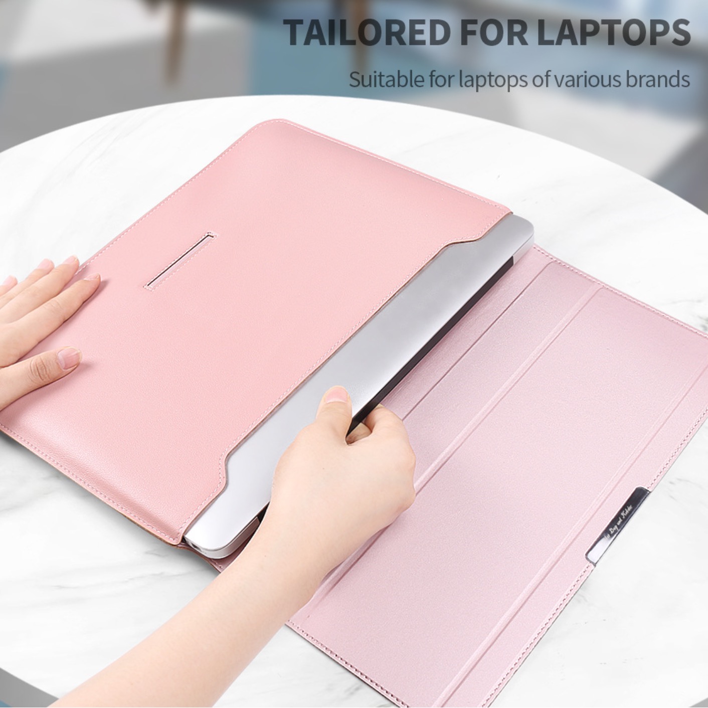 Túi chống sốc bao da laptop macbook kiêm giá đỡ tản nhiệt kèm ví đựng sạc chuột