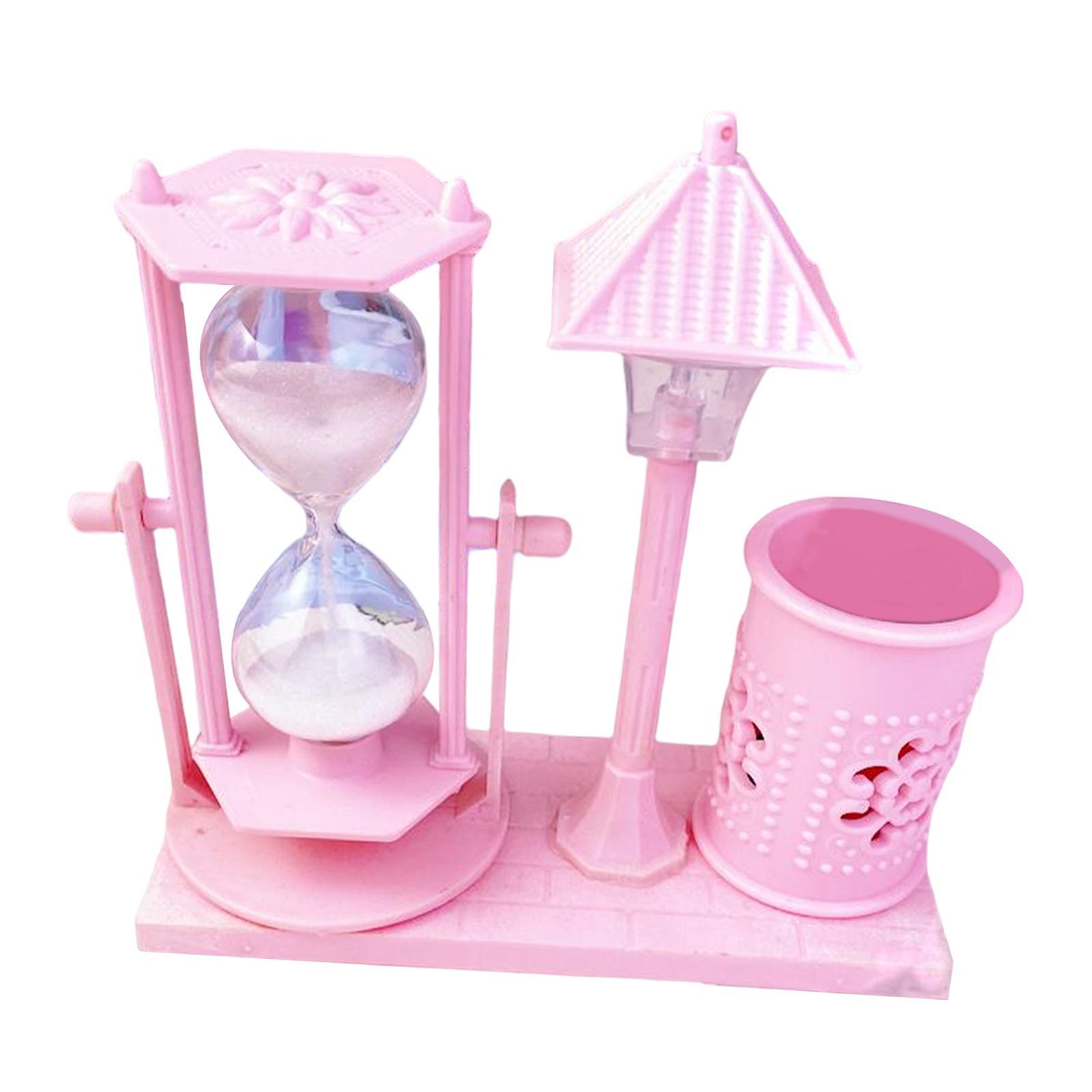 Hourglass Street Lamp Pen Holder Night Light for Office Table Decoration
