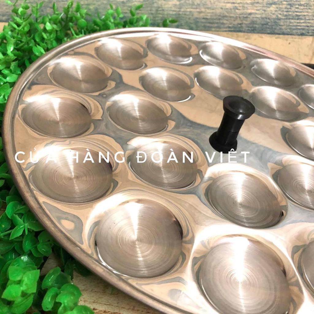 Khuôn Bánh Bèo - Inox tiện lợi có nút cầm chống nóng - Khuôn 22 Bánh , đường kính khuôn 32cm