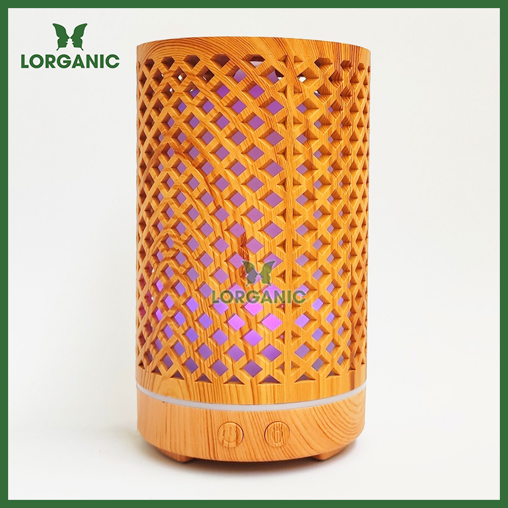 Combo máy khuếch tán/ máy xông tinh dầu Lorganic hình Trụ Lưới FX2065 + tinh dầu cam hương Lorganic (10ml)