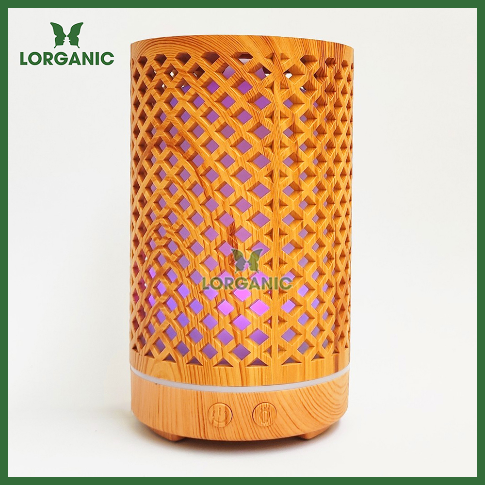 Combo máy khuếch tán/ máy xông tinh dầu Lorganic hình Trụ Lưới FX2065 + tinh dầu cam hương Lorganic