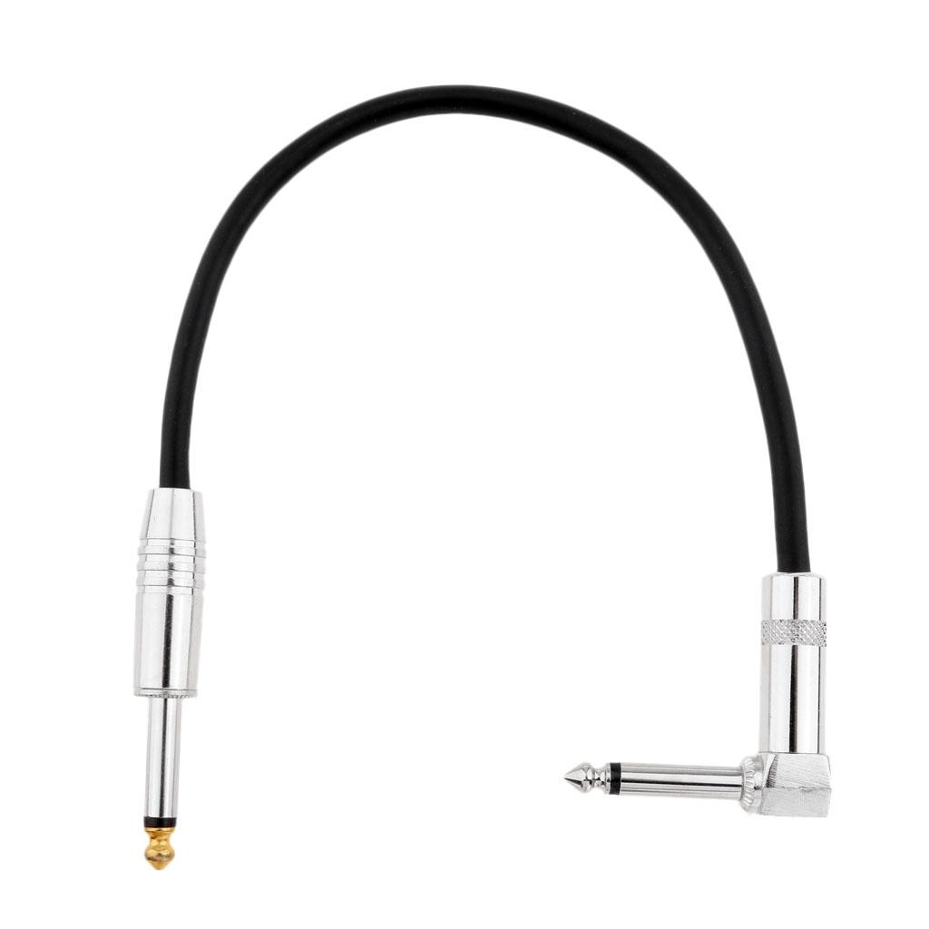 1/4 Inch to 1/4 Inch 6.35mm Jack Straight to Right Angle Cable 0.3meter