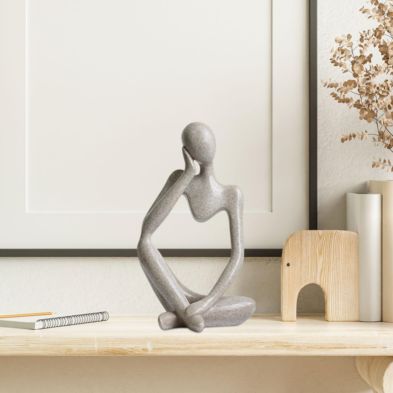 Abstract Thinker Statue Resin Abstract Figurine Nordic Resin Statue Miniature Sculpture Figurines Art for Desktop Shelf Hotel