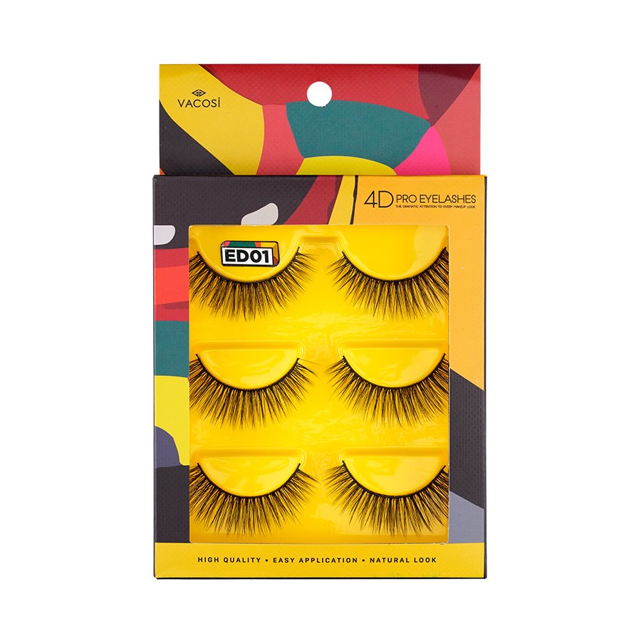 Hộp 3 cặp lông mi giả Vacosi 4D Pro Eyelash #ED01