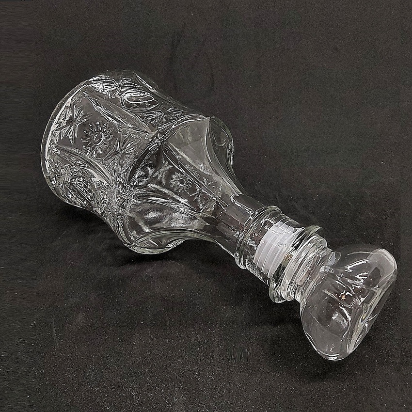 Chai Thủy Tinh đựng Rượu cao cấp Mẫu VÁT TRỤ Hoa Văn Nổi 750ML - Vỏ Chai rượu 750ml
