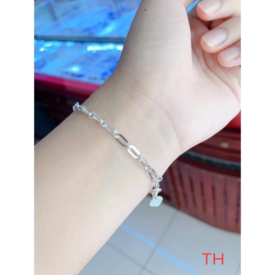 Lắc tay nữ bạc ta dạng xích đơn giản