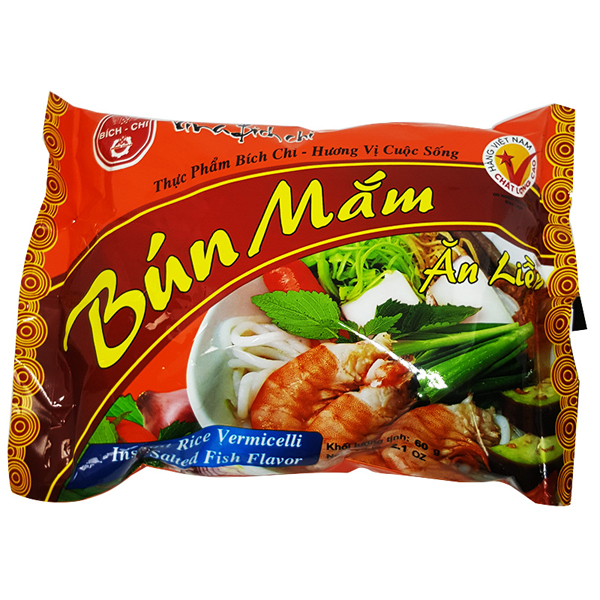 Thùng 30 Gói Bún Mắm Ăn Liền Bích Chi (60g/Gói)