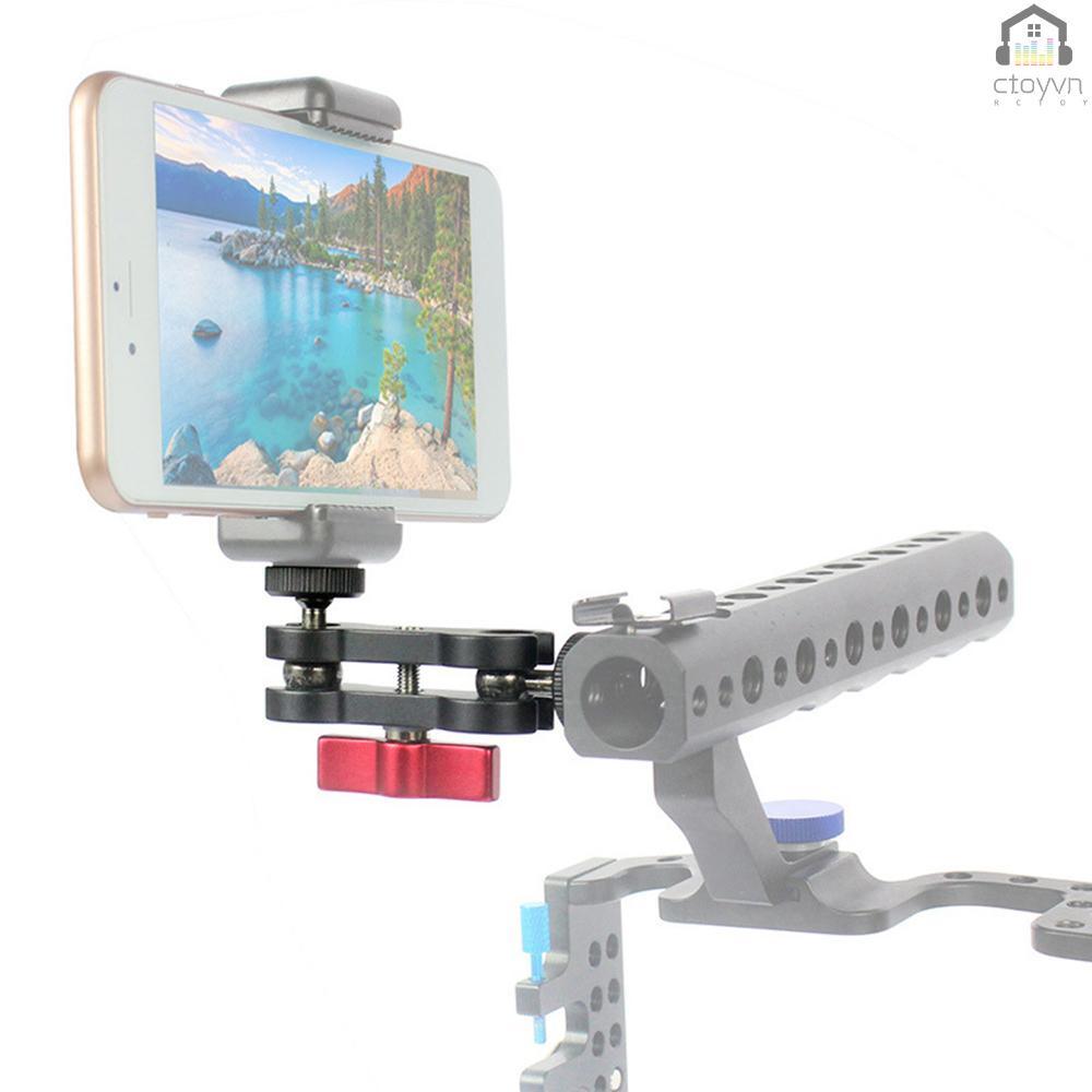 Khung gắn hai đầu bi 1/4 inch bằng hợp kim nhôm xoay 360 độ cho điện thoại