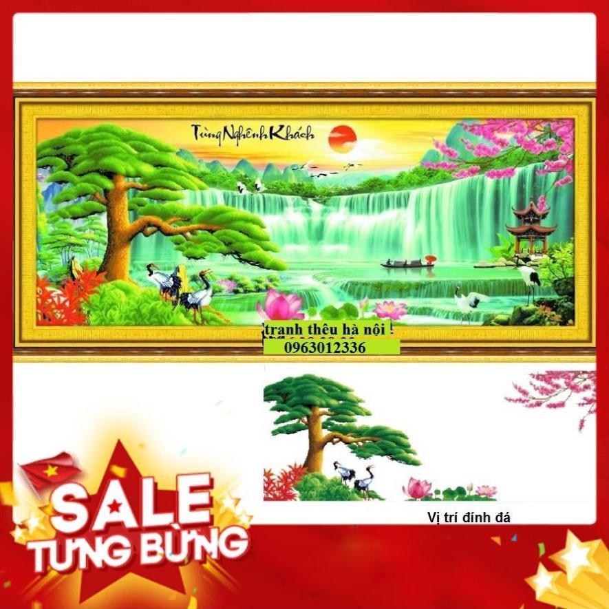 Tranh đính đá cao cấp Phong Cảnh tung nghênh khách KT 193x80cm