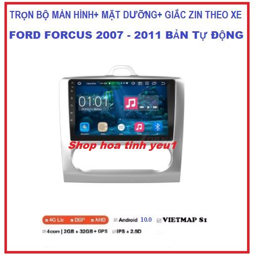 MÀN HÌNH MẶT DƯỠNG CHO XE FORD FORCUS 2007-2011 BẢN TỰ ĐỘNG, Màn dvd androi HỔ TRỢ LẮP ĐẶT