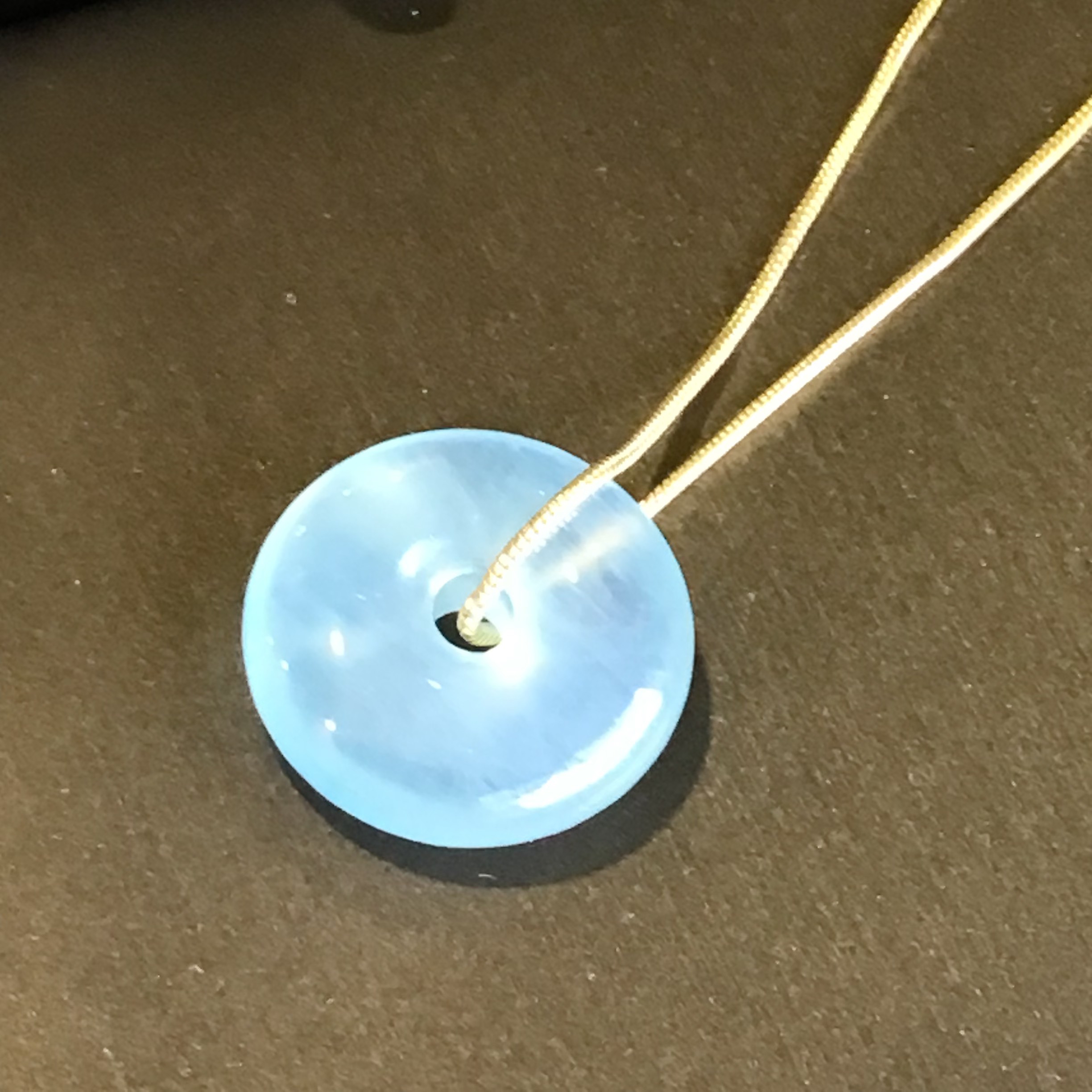Vòng cổ Bạc và Đồng Điếu Aquamarine