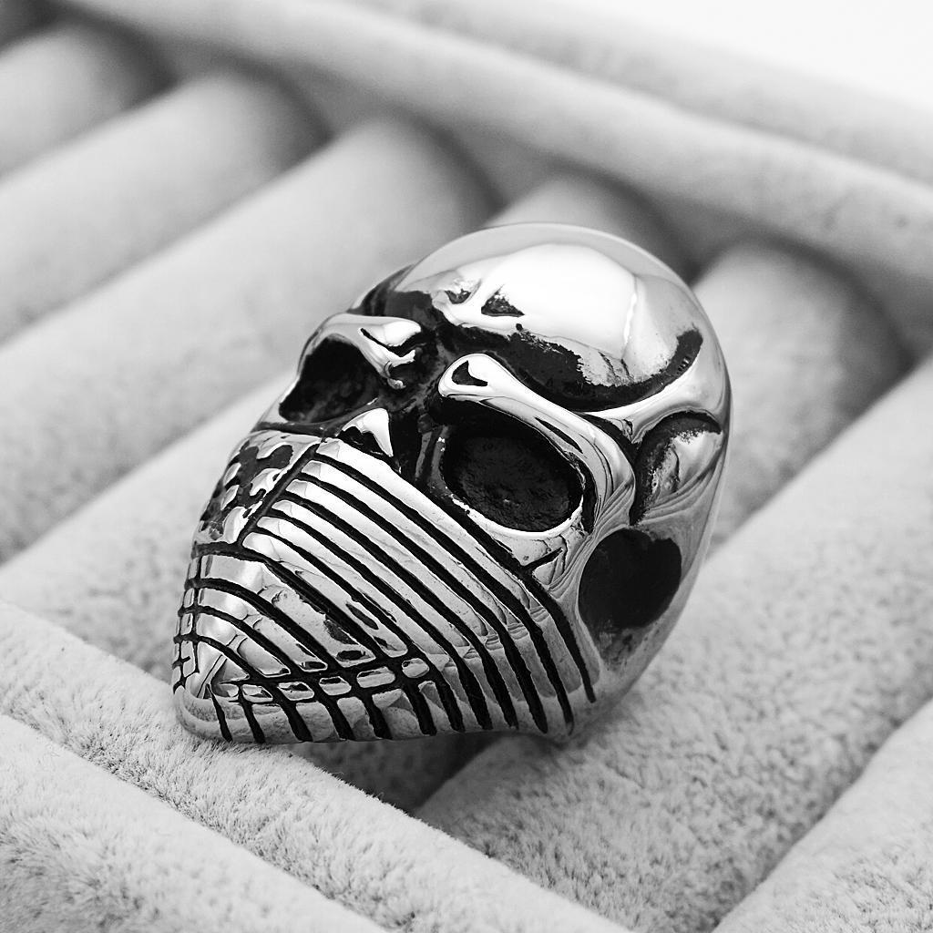 Punk Rock Sliver Evil  Skull Head Finger  American Flag