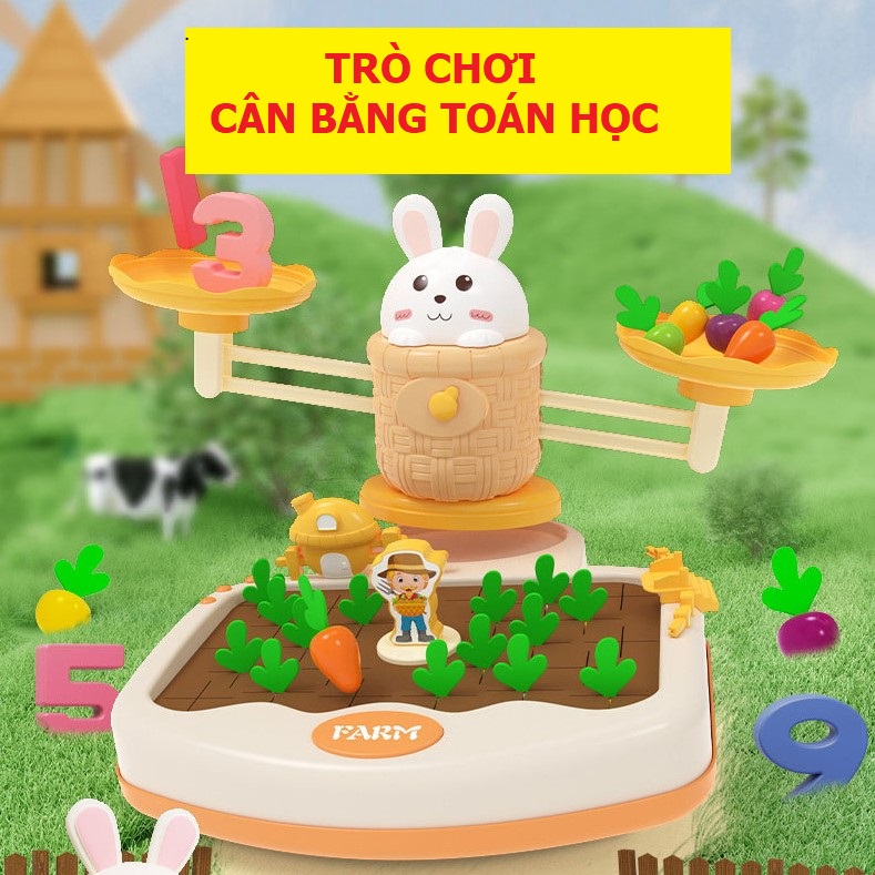 Đồ chơi trẻ em thông minh cân bằng toán học thỏ và nông trại cà rốt cho bé phát triển tư duy trí tuệ, quà tặng sinh nhật